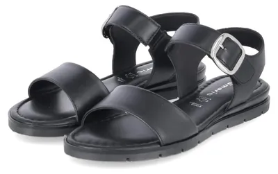 Image de Sandales Tamaris pour femmes, couleur noire, en cuir lisse, taille 37