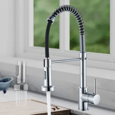 Produktbild von Küchenarmatur ausziehbar Wasserhahn Küche Einhand spültischarmatur mit Brause