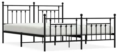 Produktbild von vidaXL Bettgestell mit Kopf- und Fußteil Metall Schwarz 183x213 cm