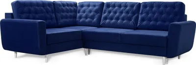 Zdjęcie produktu dla Robin Linda Narożnik z funkcją spania 2X pojemnik na pościel Poduszki Sofa Sofa w kształcie litery L Wolnostojący narożnik z funkcją spania Meble do salonu Krajobraz salonu Kobalt