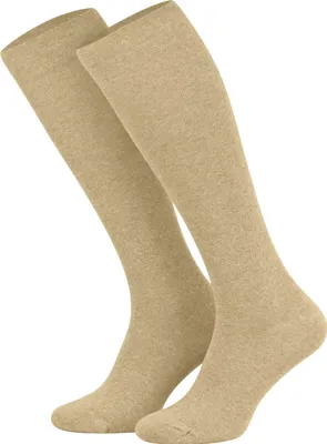 Produktbild von Tobeni 1 Paar Damen Herren Kompressionsstrümpfe Kniestrümpfe Stützstrümpfe Baumwolle Uni, Farbe:Beige, Grösse:43-46