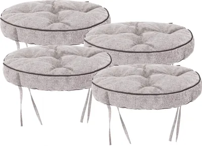 Produktbild von sada 4 polštářků na židle 38x38 cm - Pohodlný polštářek 10 cm na židli, lavici a stoličku - Čalouněný polštářek na židle a lavice Béžová Fancy