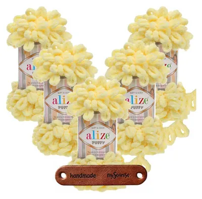 Produktbild von 5 x ALIZE Puffy 13 Light Yellow mit Label