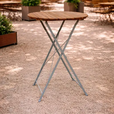 Biergarten Tisch Klapptisch Stehtisch klappbar Akazie Stahl Ø80 cm