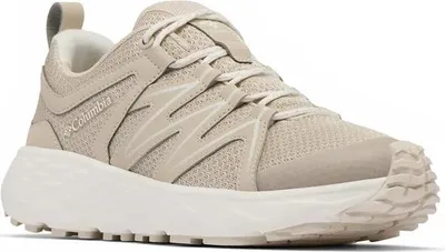 A single beige Columbia hiking shoe is shown from a side-diagonal angle against a white background.