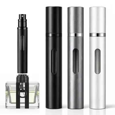 Produktbild von 2er Set Parfüm Reisesprayer – Nachfüllbare Mini Eau de Cologne Flasche, tragbar, 10ml, mit Nachfüllboden, kompakt und praktisch für unterwegs
