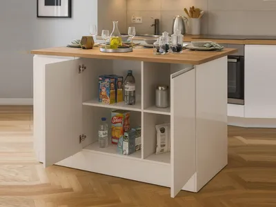 Produktbild von Dmora Kücheninsel Patrizio 155x90x90h cm Weiß, 3 Regale