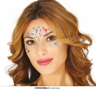 Produktbild von Aufkleber Schmuck 3D Kristalle für das Gesicht Karneval