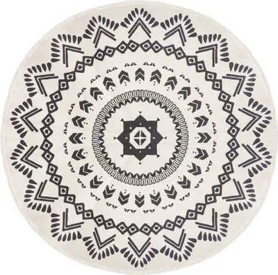 Produktbild von Teppich "Nomade" aus Baumwolle D 120 cm - Atmosphera créateur d'intérieur