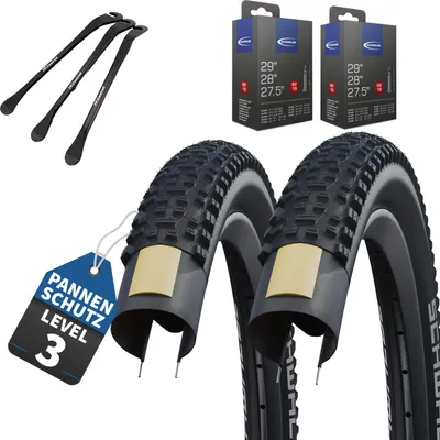 Produktbild von 2er Set Schwalbe Rapid Rob Fahrradreifen 27,5 x 2,10 Zoll 54-584 + SV + Reifenheber