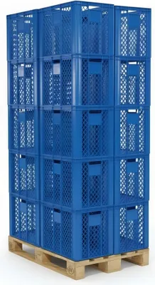 Produktbild von 20 Stück Bäckerkisten / Brotkisten 600 x 400 x 410 mm in blau