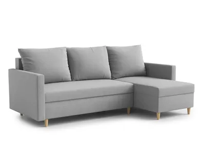Produktbild von AX LIVING Walston 3-Sitzer Couch mit Schlaffunktion – Ecksofa Hellgrau 224 cm