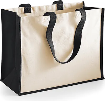 Produktbild von Westford Mill W422 | Printers' Jute Classic Shopper - 42 x 33 x 19 cm - Farbe: Black - Größe: One Size