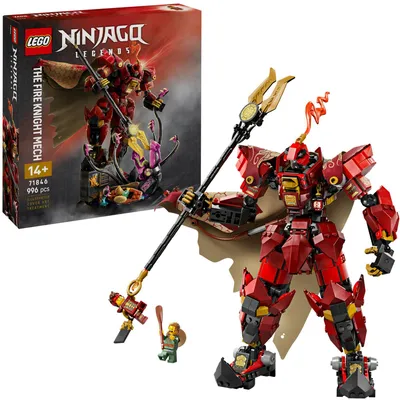 Produktbild von LEGO NINJAGO Der Feuerritter-Mech - Monstrosity Set mit beweglicher Figur, 2 Minifiguren und einem Seeungeheuer auf einem Ständer - Geburtstagsgeschenk für Jungen & Teenager ab 14 Jahren - 71846