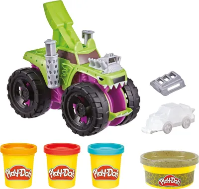 Produktbild von Play Doh Munching Monster Truck s formičkou a modelínou ve třech barvách