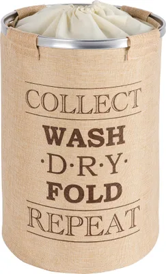 Image de WENKO Collecteur de linge RINGO beige 68 L Corbeille Boîte Sac Rangement Trieur Salle de bain
