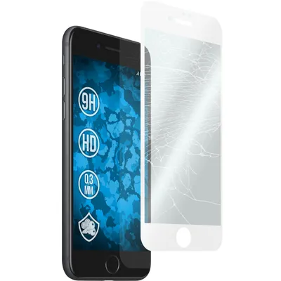 Produktbild von 1er-Pack PhoneNatic Glas-Folie klar full-screen weiß kompatibel mit Apple iPhone 7 Plus / 8 Plus - Panzerglas für iPhone 7 Plus / 8 Plus