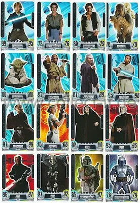 Produktbild von FAMOV2 - Spar 1B - ALLE 16 Force Meister - Star Wars Force Attax - Movie Cards Serie 2