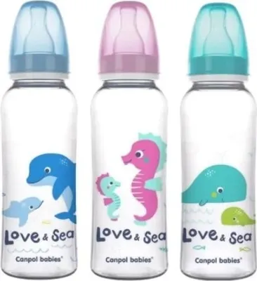 Image de Biberon Canpol Love & Sea 250ml - Un compagnon de boisson élégant, sûr et pratique pour votre bébé.