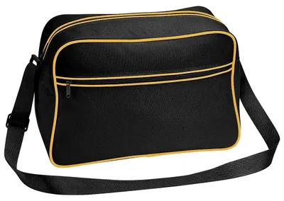 Immagine prodotto di Borsa a tracolla Bagbase Retro con cinturino regolabile, 18 litri FK182 (taglia unica) (nero/oro)
