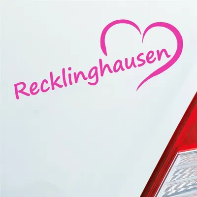 Produktbild von Auto Aufkleber Recklinghausen Herz Stadt City Liebe Love 19x8 cm Pink Sticker Heckscheibenaufkleber