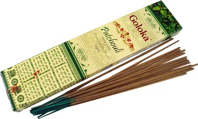 Produktbild von Goloka Räucherstäbchen - Patchouli, Gelb, 22,5*5*1,5 cm, Indische Räucherstäbchen