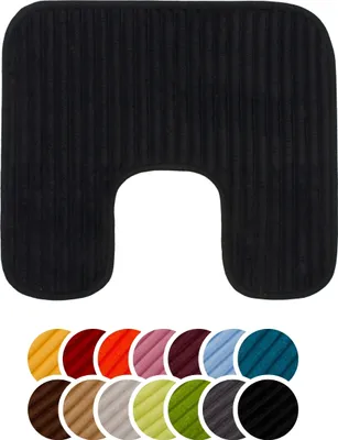 Produktbild von liebling Badteppich mit Anti-Rutsch-Beschichtung aus PVC Noppen & Bügelausschnitt, 100% Polyester, 50 x 45 cm, Fußbodenheizung geeignet, schwarz