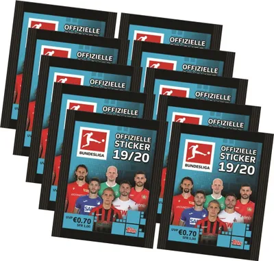 Produktbild von Topps Bundesliga Sticker 2019 / 2020 - 10 Tüten ( 50 Sammelsticker )