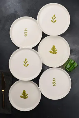 Obrázok produktu pre Hermia Concept, súprava kvalitných dezertných tanierov (6 ks), 21 x 21 x 2 cm, 100 % porcelán | Vhodné do umývačky riadu a mikrovlnnej rúry | Elegantná biela farba pre každú príležitosť.