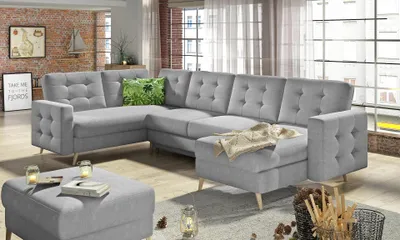 Produktbild von U-förmiges Sofa SASHA – hellgrau