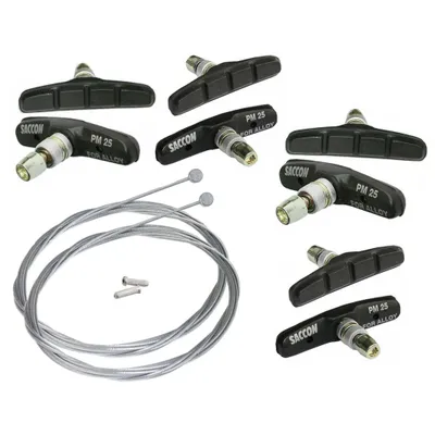 Produktbild von Saccon 4 Paar (8 Stück) Bremsschuhe PM25 inkl. 2 Bremszüge und 2 Endhülsen
