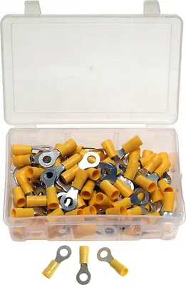 Image de 100 x cosses Assortiment de cosses à sertir TYPE RINGFORM JAUNE 4,0-6,0 mm² M6