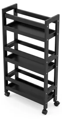 Zdjęcie produktu dla Wąski regał łazienkowy na kółkach, 3 półki KLUK, 38 x 15 x 76 cm