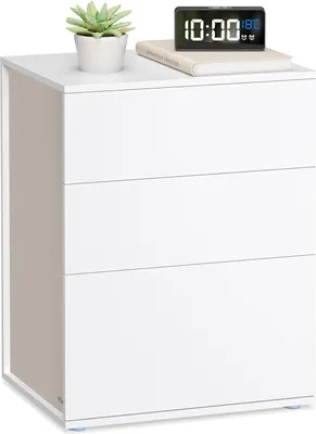 Produktbild von Nachttisch RAMONA, 58×35×45 cm, matt weiß/beige