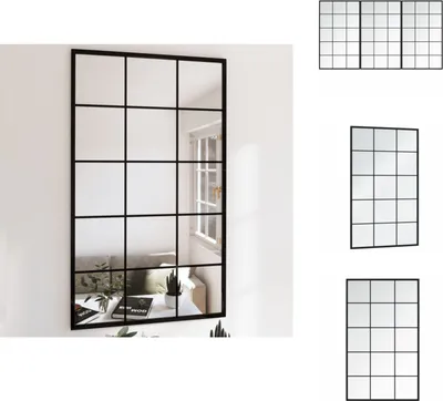 Obrázek produktu pro vidaXL Nástěnné zrcadlo 3 ks černé 100x60 cm kov - Zrcadlo