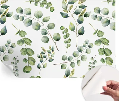 Produktbild von Selbstklebende Wandtapete - Dekorative Tapete für Wohnzimmer - Klebefolie für Wandbilder - Tapetenfolie für Wanddekoration - 104x70 cm - Grüne Blätter