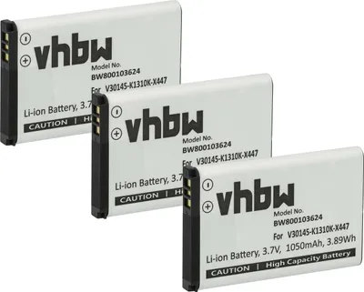 Produktbild von vhbw 3x Akku kompatibel mit Siemens Gigaset SL910H, SL910, SL910A schnurlos Festnetz Telefon (1050 mAh, 3,7 V, Li-Ion)