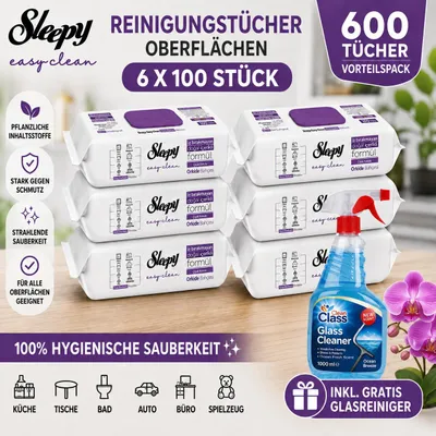 Zdjęcie produktu dla Sleepy Oberflächenreinigungstücher Orchid Garden 6er  + Reiniger