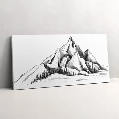 Produktbild von Gebirgszeichnung – Leinwandbild Wandbild – 100x50 cm – Leinwandbilder – Wandbilder – Schlafzimmer – Flur
