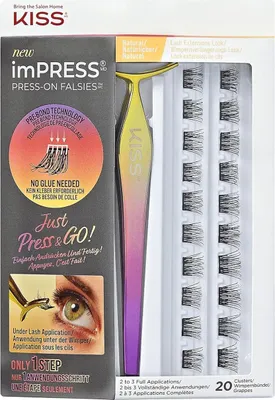 Produktbild von Kiss Impress Falsies Press-On-Wimpern-Kit #01 Natural