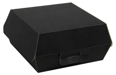 Hamburgerboxen 50 Stück, Nano-Mikro-Wellpappe, 14,2x13,7x6,1 cm, Schwarz