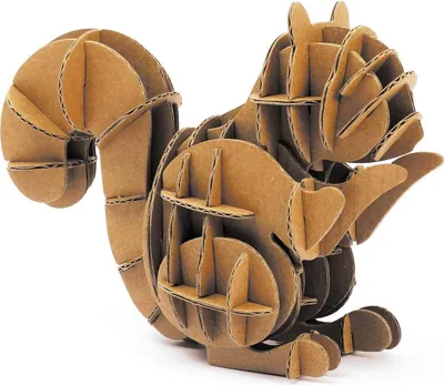 Immagine prodotto di modello 3D da assemblare in cartone - scoiattolo