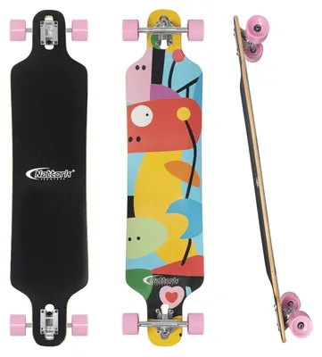 Productafbeelding van Cruiser longboard skateboard, gemaakt van bamboe en esdoorn, compleet
