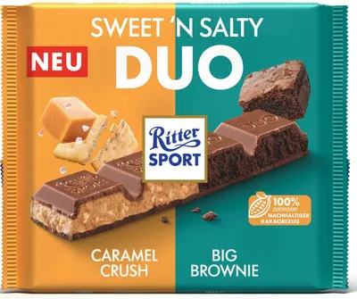 Image de Ritter Sport Sweetn Salty Duo au caramel et au biscuit au beurre 218g