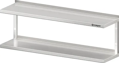 Produktbild von Doppel-Wandbord mit Winkelkonsolen, 700x400x390 mm, verschweißt