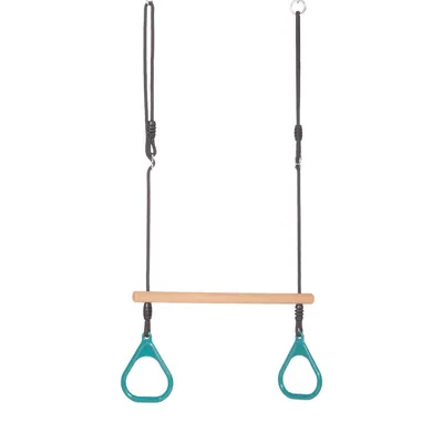 Immagine prodotto di TRIBECCO Altalena trapezoidale con maniglie e corda regolabile – per bambini dai 3 anni in su, fino a 70 kg (turchese)