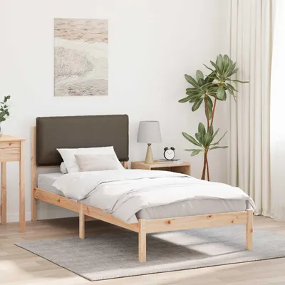 Image de Maison Exclusive - Sommier avec tête de lit rembourrée Taupe 90 x 190 cm