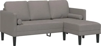 Imagen del producto de vidaXL Juego de sofás color taupe, 173 x 131 x 67 cm, fabricado en poliéster