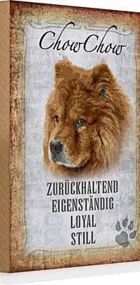 Produktbild von Holzschild Spruch 20x30cm Chow Chow Hund loyal