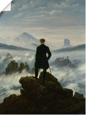 Produktbild von Caspar David Friedrich: Der Wanderer über dem Nebelmeer. Um 1818, Produkt:Poster, Größe (HxB):40x30 cm / Poster